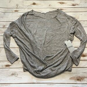 Gray Long Sleeve with Twist Front Detail